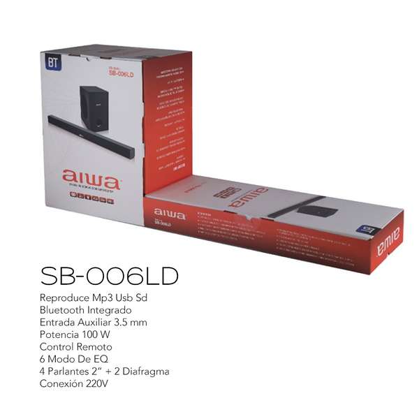 PARLANTE TIPO BARRA BLUETOOTH AIWA + SUBWOOFER SB-006LD