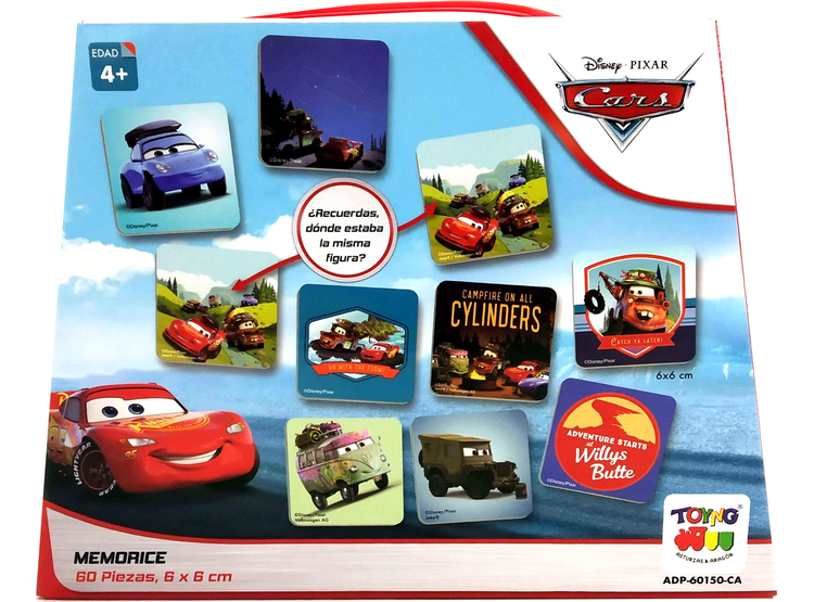 JUEGO MEMORICE CARS MALETA TOYNG 60 PZAS +4  6 X 6 ADE-60150-CA