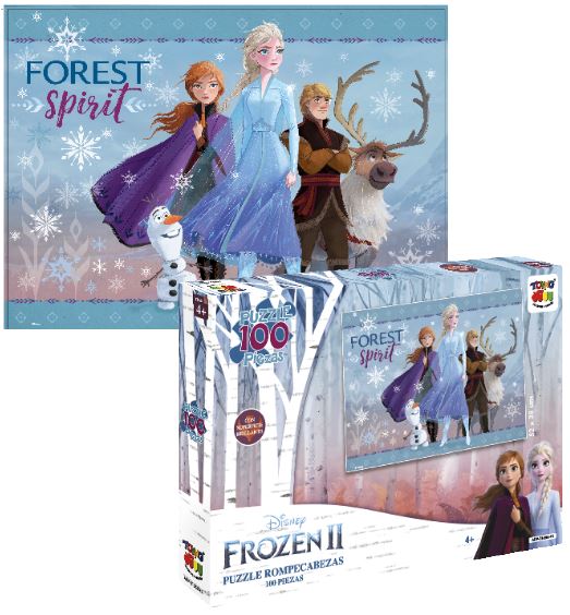 PUZZLE 100 PIEZAS FROZEN II GLITTER 4+  52X32CMS. ADP-21650-FR