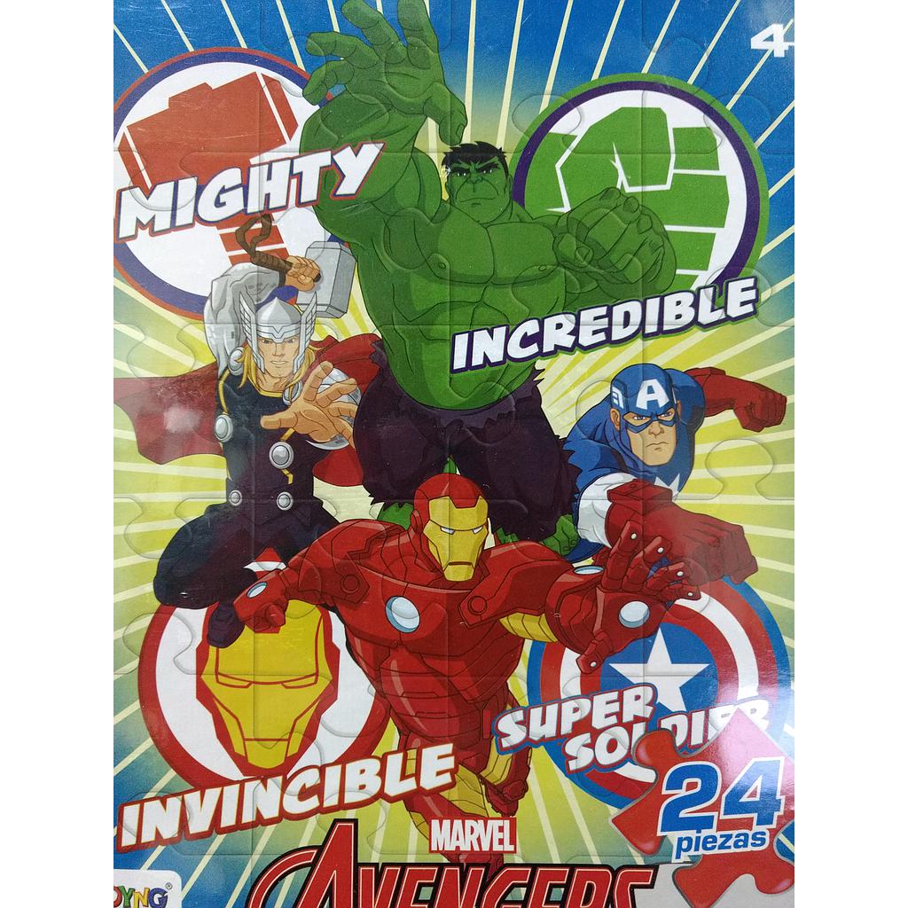 PUZZLE 24 PIEZAS AVENGERS  4+  31X23CMS. ADP-9650-AV