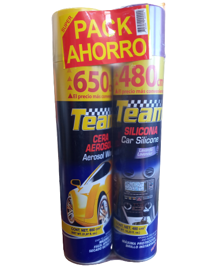 PACK SILICONA 480 cms. + CERA AEROSOL 650 cms. TEAM VIRGINIA