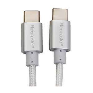 CABLE TIPO-C a TIPO-C TECMASTER SILVER 2MTS REFORZADO TM-200521-SL