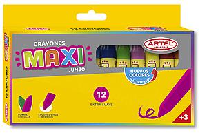 CRAYONES DE CERA ARTEL MAXI 12 COLORES