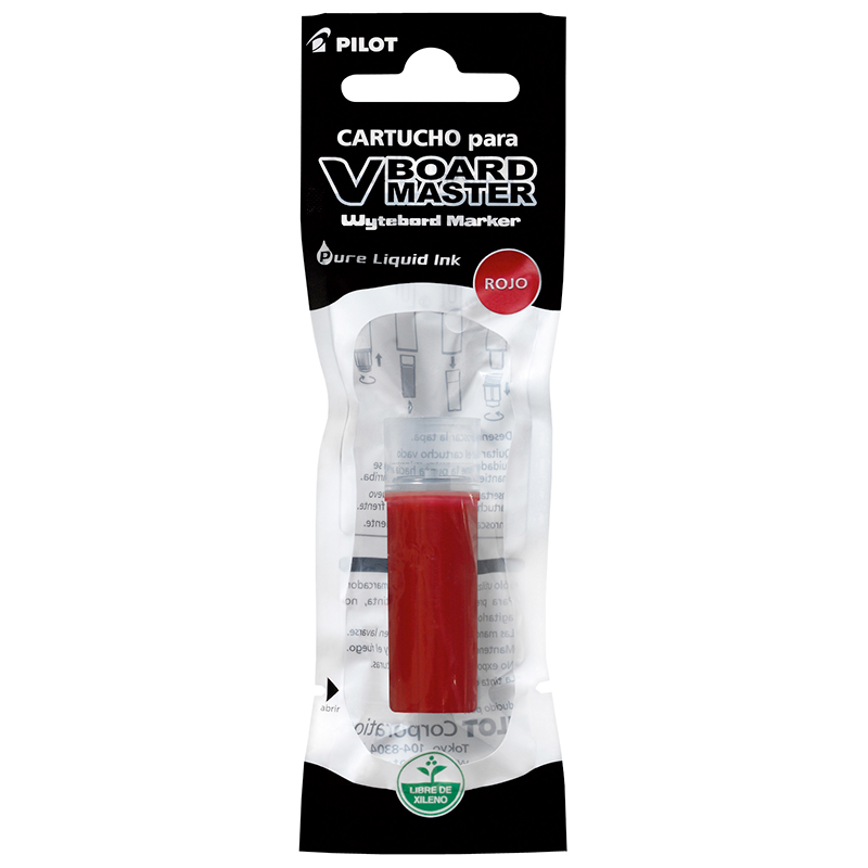 CARTUCHO TINTA PILOT PARA PLUMON DE PIZARRA ROJO