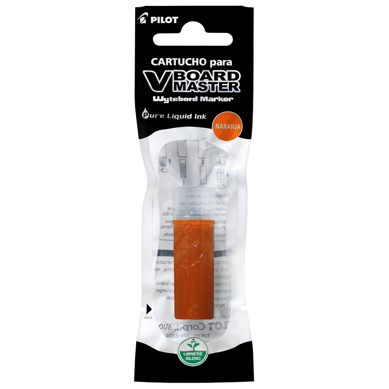 CARTUCHO TINTA PILOT PARA PLUMON DE PIZARRA NARANJO 