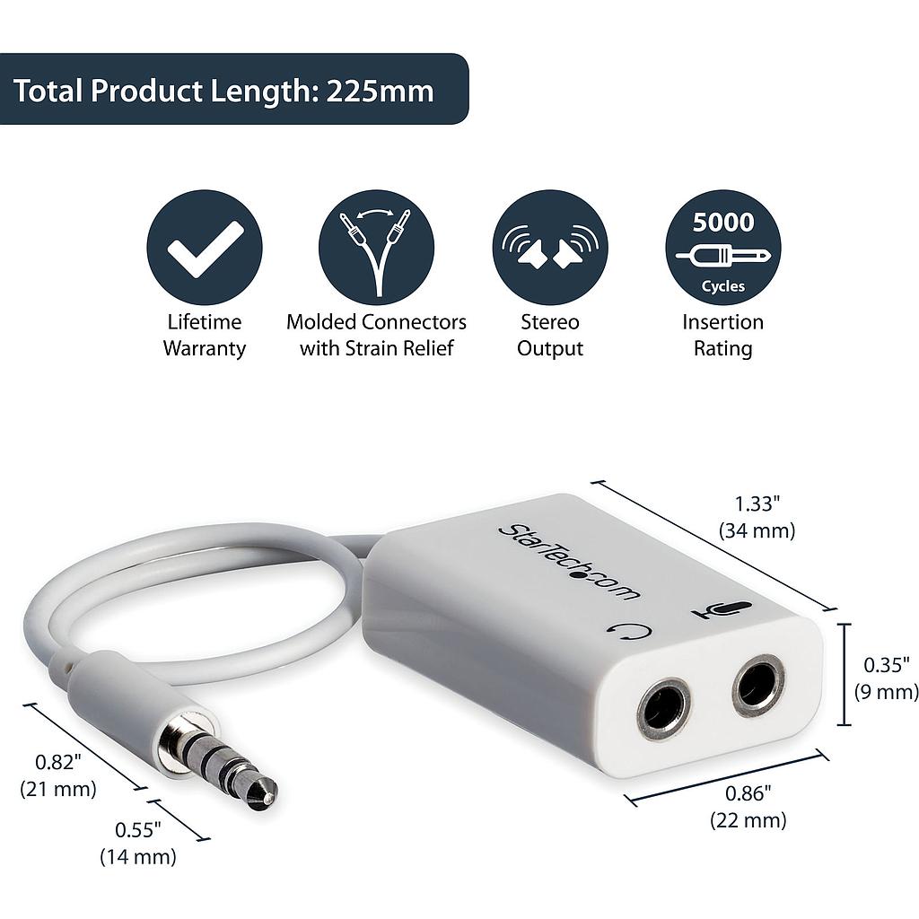 ADAPTADOR MINI JACK A  2 3.5MM STATRECH MUYHSMFFADW