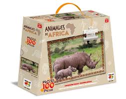 PUZZLE 100 PIEZAS ANIMALES DE AFRICA 6 MOD. 3+ 52X38CM (AA-1220)