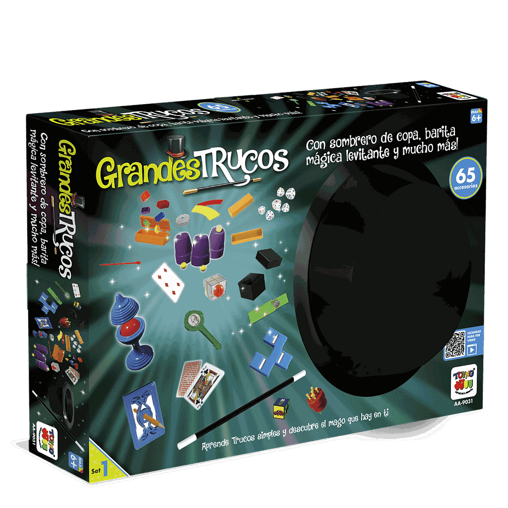 JUEGO GRANDES TRUCOS SET1 65 TRUCOS C/SOMBRERO 6+ (AA-9031)