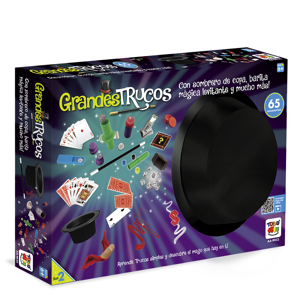 JUEGO GRANDES TRUCOS SET2 65 TRUCOS C/SOMBRERO 6+ (AA-9032)