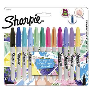MARCADORES SHARPIE FINO PERMANENTE COLORES TROPICAL 12Unid. + 5 TARJ. (2102503)
