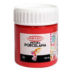 PINTURA PORCELANA ARTEL ROJO 40ML.