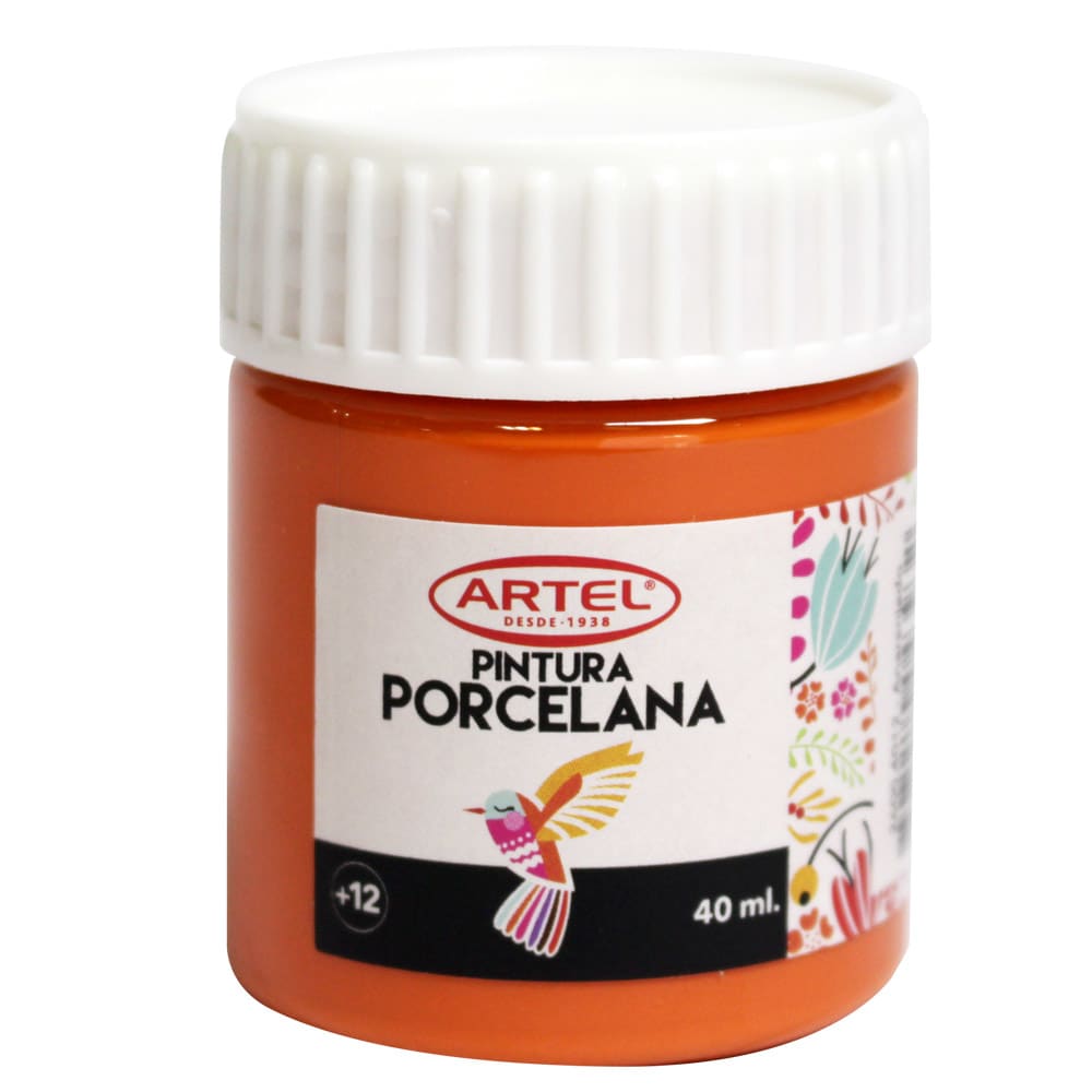 PINTURA PORCELANA ARTEL ANARANJADO 40ML.