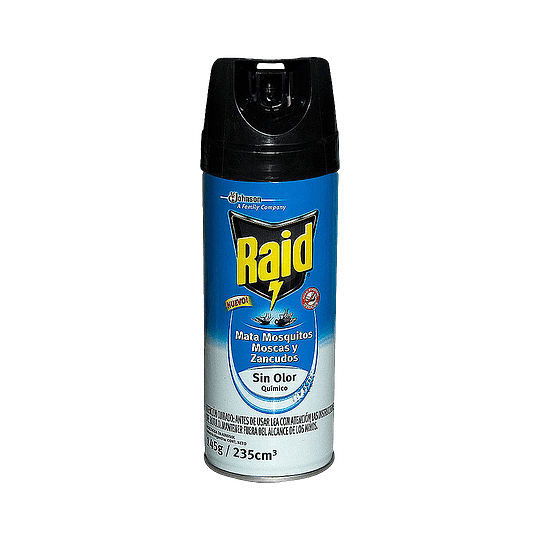 INSECTICIDA RAID 235 cc MATA MOSCAS MOSQUITOS Y ZANCUDOS SIN OLOR