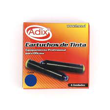 CARTUCHOS DE TINTA ADIX LAPICERA 6 UND. AZUL