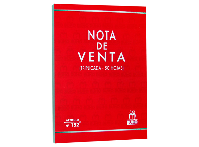 NOTA DE VENTA TRIPLICADO BUHO ART.152 50HJS.