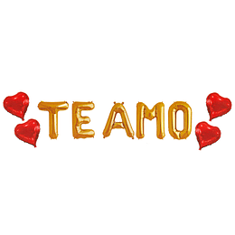 GLOBO GLAM LETRAS 40CM.DORADAS "TE AMO" 1Unid.