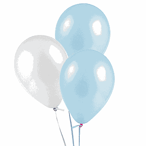 GLOBO GLAM LISO N° 9 CELESTE/BLANCO 25 UNID.