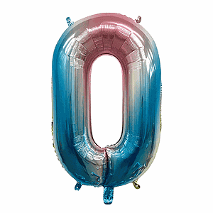 GLOBO GLAM NUMERO 0 TORNASOL METALIZADO 81CMS. 1UNID.