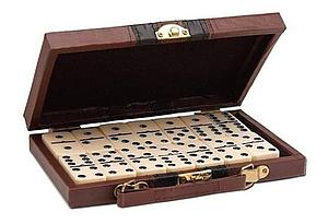 DOMINO PROFESIONAL MALETA CUERO 28PCS. (BAS259)                                                                                       