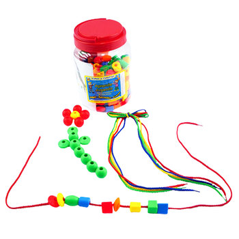 JUEGO CUENTAS PLASTICAS 180 PCS. C/CORDEL 3+ (QIA021)