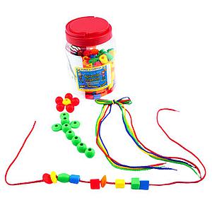 JUEGO CUENTAS PLASTICAS 180 PCS. C/CORDEL 3+ (QIA021)