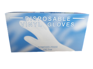 CAJA GUANTES DESECHABLES VINILO LIBRES DE POLVO T/M 100 UNIDADES ADIOFFICE
