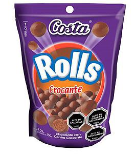 CHOCOLATE COSTA  ROLLS CROCANTE 160 GRS.