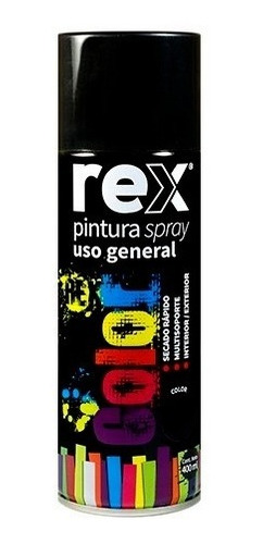 PINTURA SPRAY REX USO GENERAL NEGRO BRILLANTE 400ML