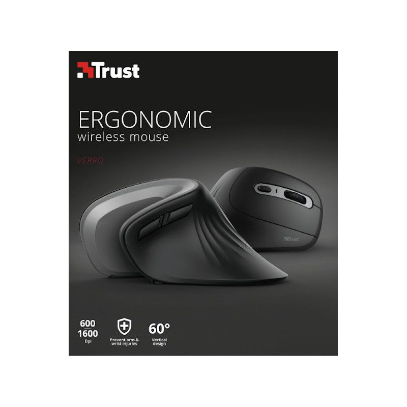 MOUSE INALAMBRICO TRUST ERGONOMICO VERRO 