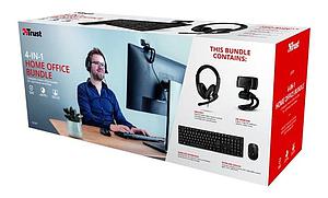 KIT 4 EN 1 TRUST HOME OFFICE TECLADO/MOUSE/AUDIFONO/WEBCAM ( DESC. )