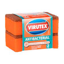 ESPONJA VIRUTEX LISA COBRE X 2 ANTIBACTERIAL