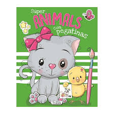 LIBRO SUPER ANIMALS CON PEGATINAS EDIC.SALDAÑA CAD138
