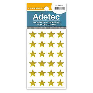 ETIQUETA ESCOLAR ADETEC DISEÑOS ESTRELLAS 15,5 X 16,25 CM 2 HOJAS