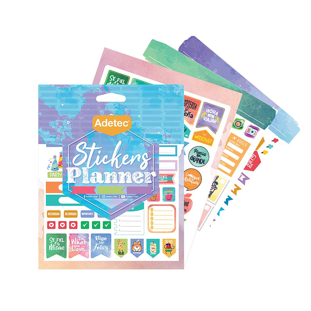 BLOCK DE FIGURAS CON ADHESIVO ADETEC STICKERS PLANNER 