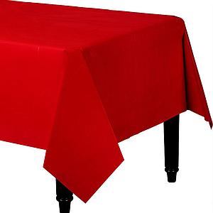 MANTEL PLASTICO GLAM ROJO 137x274Cms
