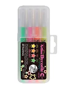 SET MARCADORES ARTLINE DECORITE, BRUSH/PINCEL, RÍGIDO X 4 UNDS. COL NEON