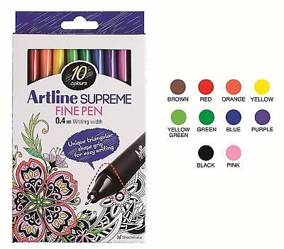 SET FINE PEN ARTLINE SUPREME FINOS 0.4 10 COLORES