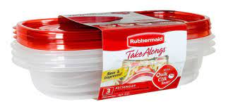 HERMETICO RECTANGULAR PACK 3    950ML. RUBBERMAID 