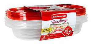 HERMETICO RECTANGULAR PACK 3    950ML. RUBBERMAID 
