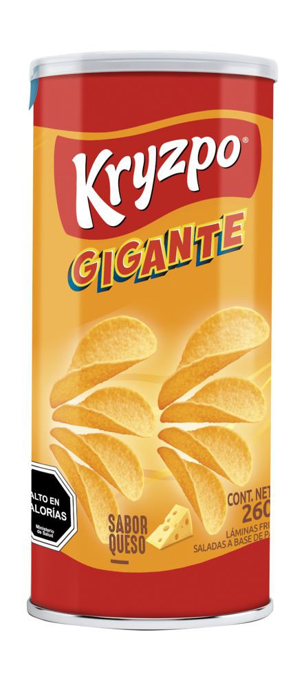 PAPAS FRITAS KRYZPO GIGANTE SABOR QUESO TARRO 260 GRS