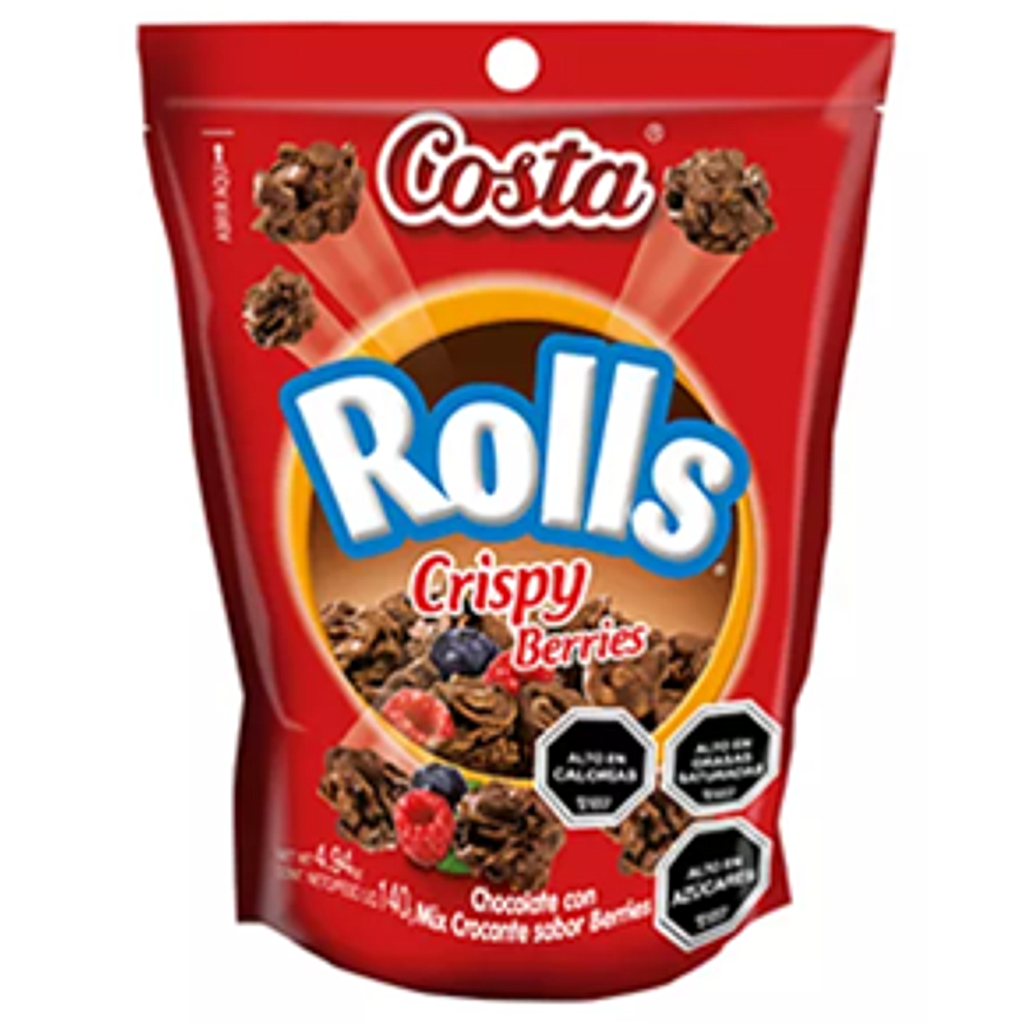 CHOCOLATE COSTA ROLLS CRISPY BERRIES 140 GRS.