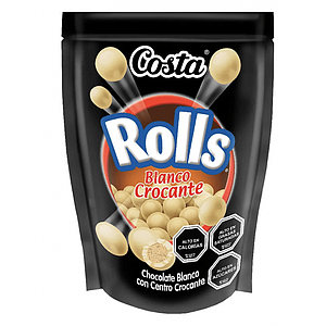 CHOCOLATE COSTA ROLLS CROCANTE BLANCO  140 GRS.