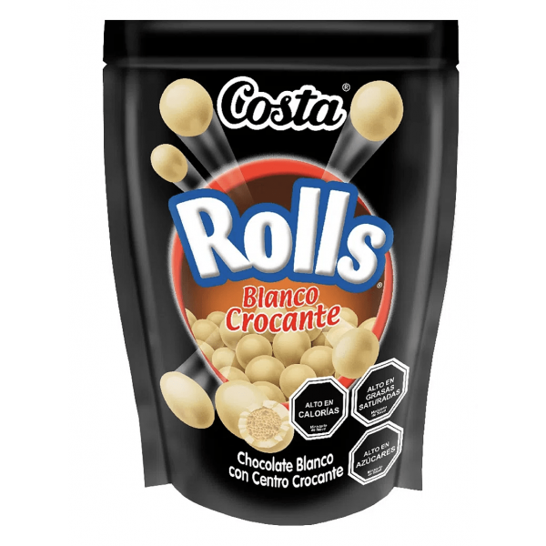 CHOCOLATE COSTA ROLLS CROCANTE BLANCO  140 GRS.