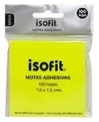 NOTAS ADHESIVAS MEMO STICK ISOFIT 75 X 75 MM. NEON 5 COL. 200 HJS. ( CH )