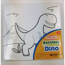 BASTIDOR PARA COLOREAR DINOS 25 X 25 CMTS.