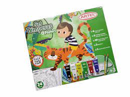 SET TEMPERAS ANIMALES  ARTEL 24 PZAS. +3 ( DESC. )