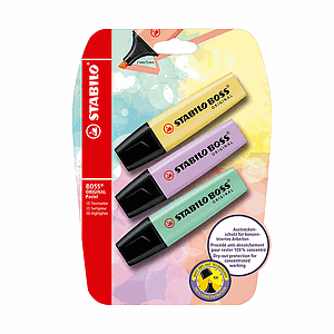 DESTACADORES STABILO BOSS PASTEL  3 UND.