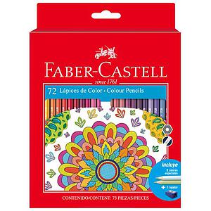 LAPICES DE COLORES FABER 72 UNID. + 2 COL. ESPECIALES + SACAPUNTA