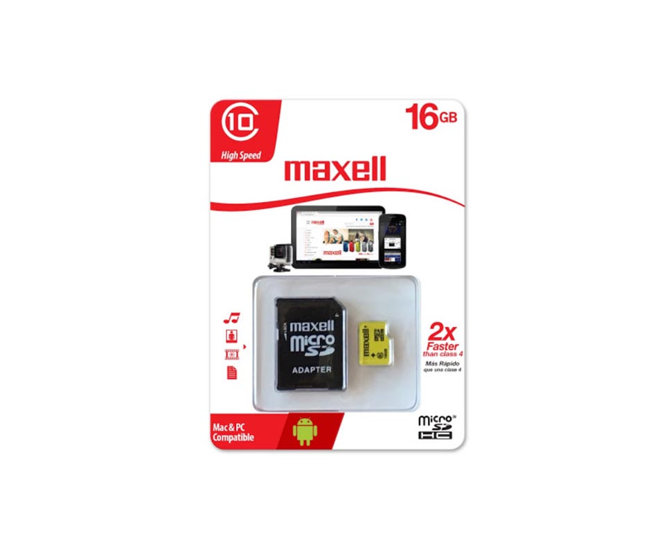 TARJETA DE MEMORIA MAXELL MICRO SDHC C/10 16GB C/ADAPTADOR