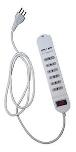ALARGADOR CON USB/SWITCH 6 POS. BLANCO 1.5MTS.